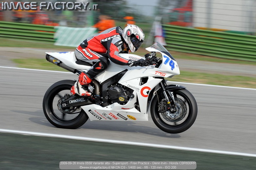 2009-09-26 Imola 0558 Variante alta - Supersport - Free Practice - Glenn Irvin - Honda CBR600RR